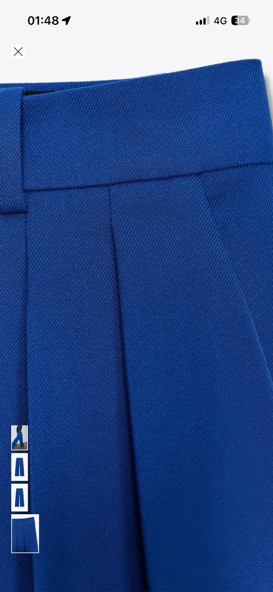 Mavi Pilili Kadın Kumaş Pantolon - Görsel 3