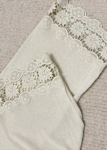 Dantel Detaylı Bohem Kadın Triko Pantolon - Görsel 3