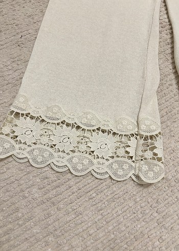 Dantel Detaylı Bohem Kadın Triko Pantolon - Görsel 4