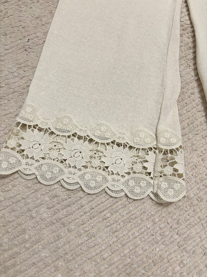 Dantel Detaylı Bohem Kadın Triko Pantolon - Görsel 4