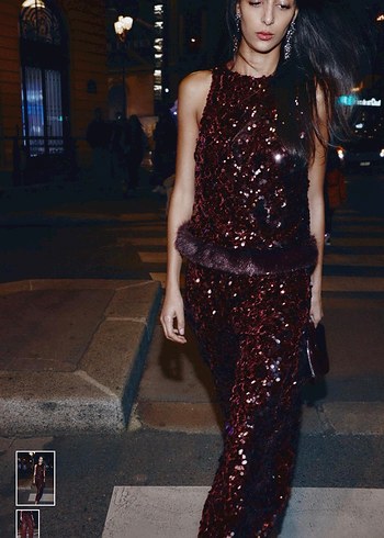 Parlak Bordo Kadın Bol Kesim Uzun Pantolon - Görsel 3