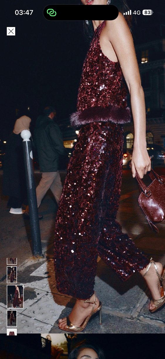 Parlak Bordo Kadın Bol Kesim Uzun Pantolon - Görsel 5