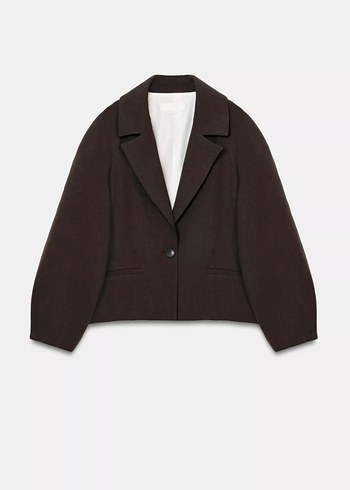 Zara Koyu Kahverengi Minimal Blazer Ceket