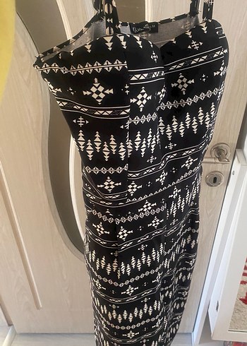 Drapeli Siyah Midi Kadın Elbise - Görsel 5