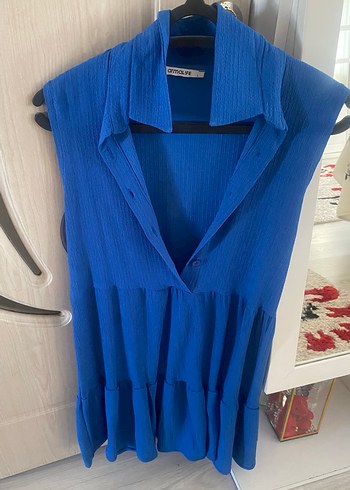 Drapeli Siyah Midi Kadın Elbise - Görsel 17