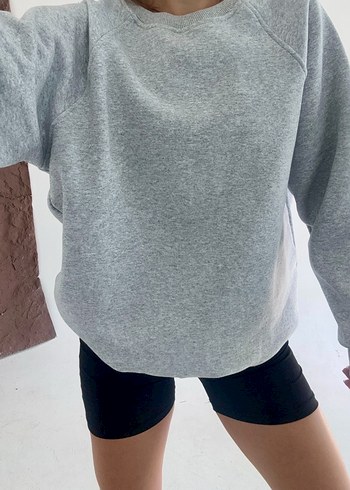 diğer Beden Gri Oversize Kadın Sweatshirt