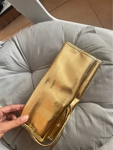  Beden altın Renk Makyaj çantası
