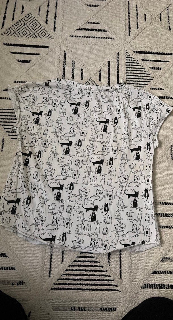 Gri Baskılı Kız Tişörtü Kısa Kollu - Görsel 3