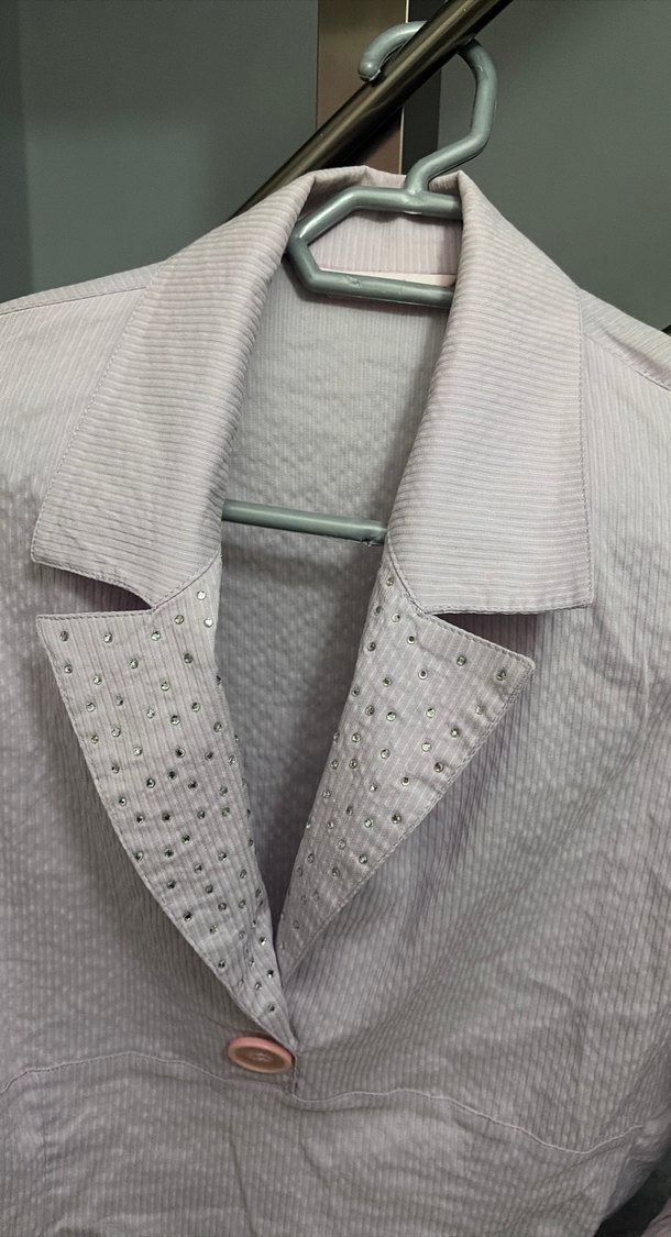 Bej Kadın Keten Uzun Kollu Gömlek - Görsel 2