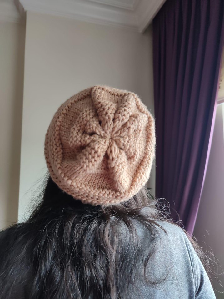 Bej Renkli Örgü Bohem Parmaksız Eldiven - Görsel 2