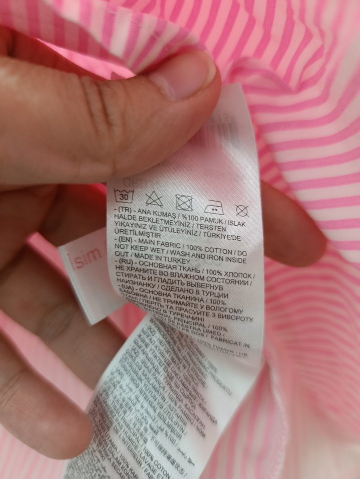 LC Waikiki Pembe Çizgili Düğmeli Elbise - Görsel 5