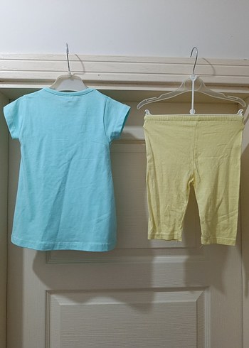 Pastel Desenli Kız Bebek Kısa Kollu Takım - Görsel 4