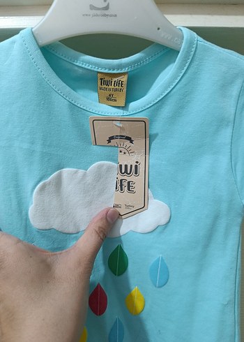 Pastel Desenli Kız Bebek Kısa Kollu Takım - Görsel 2