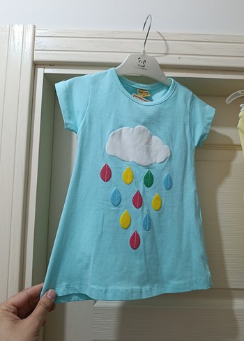 Pastel Desenli Kız Bebek Kısa Kollu Takım - Görsel 3