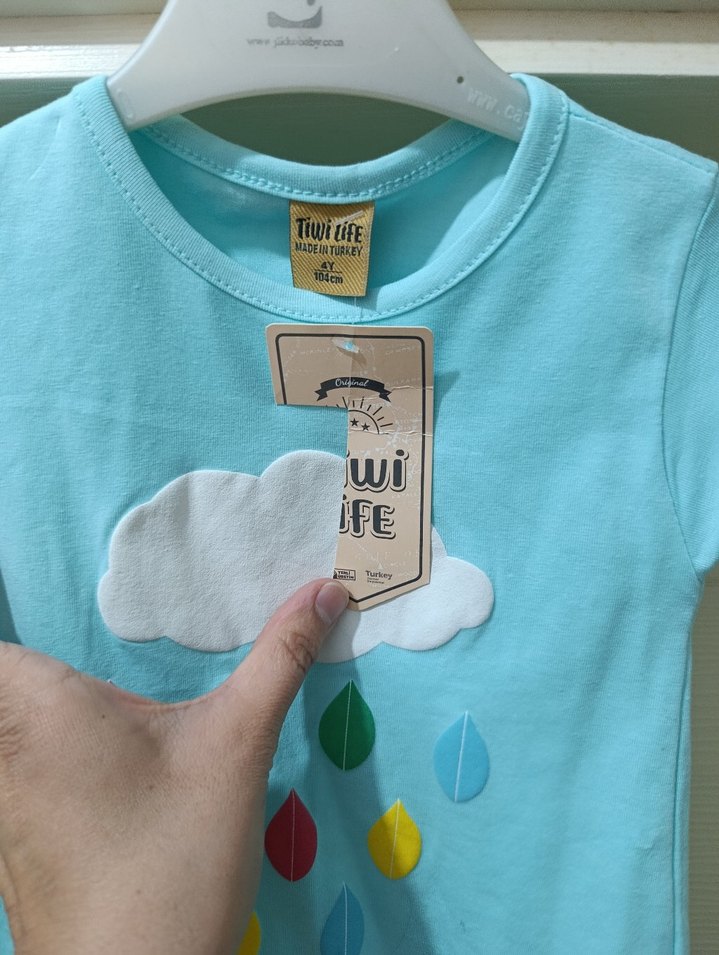 Pastel Desenli Kız Bebek Kısa Kollu Takım - Görsel 2