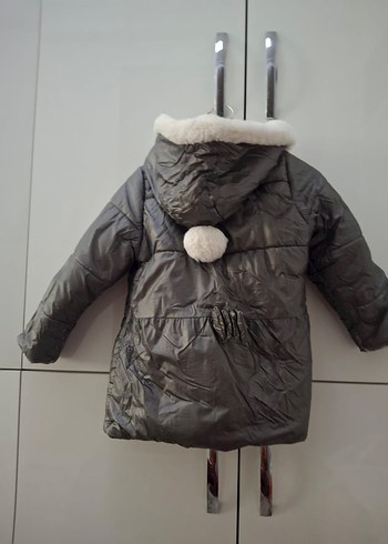 Civil Kız Çocuk Gri Kürklü  Mont - Görsel 3
