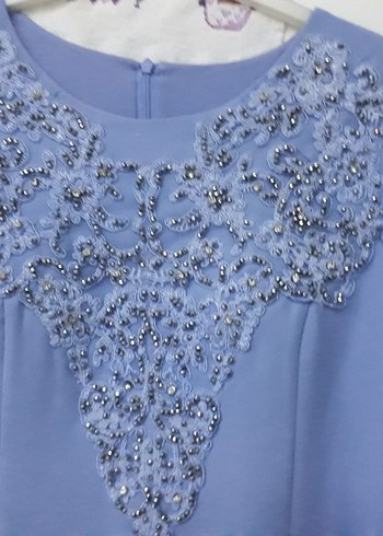 Bebe Mavisi Pelerinli Balık Model Abiye - Görsel 2