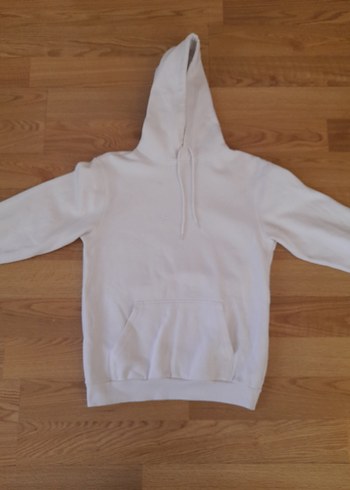Kapüşonlu Beyaz Kadın Sweatshirt