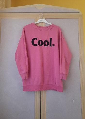 l Beden Pembe Oversize Kadın Sweatshirt