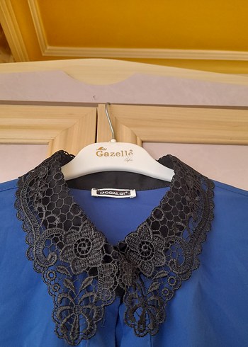 Modailgi Kadın Mavi Uzun Kollu Midi Tunik