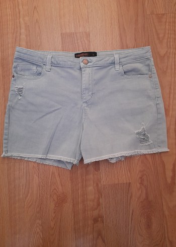 Kadın Gri Mini Denim Şort