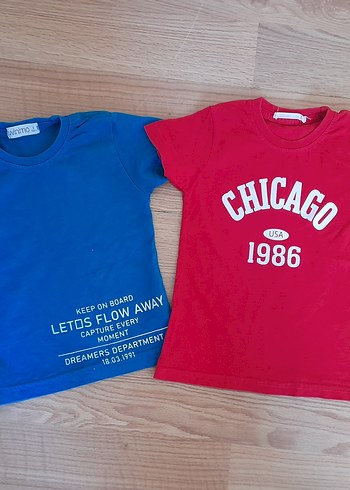 Kız Çocuk Kırmızı Baskılı Kısa Kollu Tişört - Görsel 3