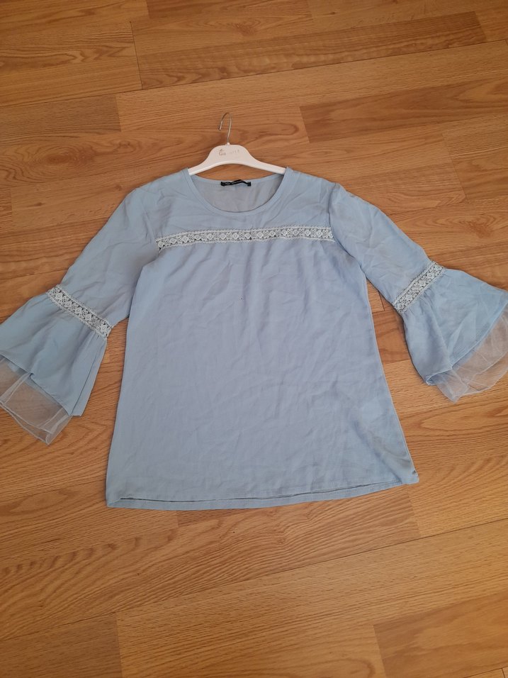 Dantel Detaylı Bohem Uzun Kollu Bluz - Görsel 2