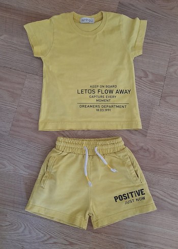 Sarı Kısa Kollu Bebek Erkek Takımı - Görsel 2