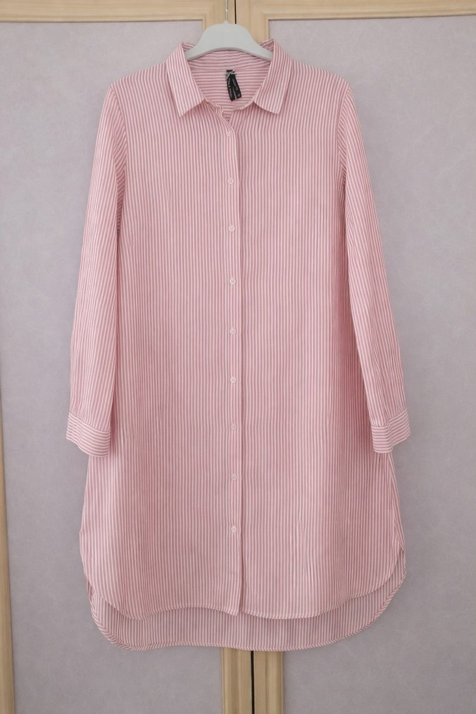 Pembe Çizgili Uzun Kollu Gömlek - Görsel 2