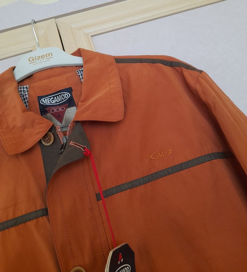 Düğmeli Kahverengi Erkek Mont - Görsel 4