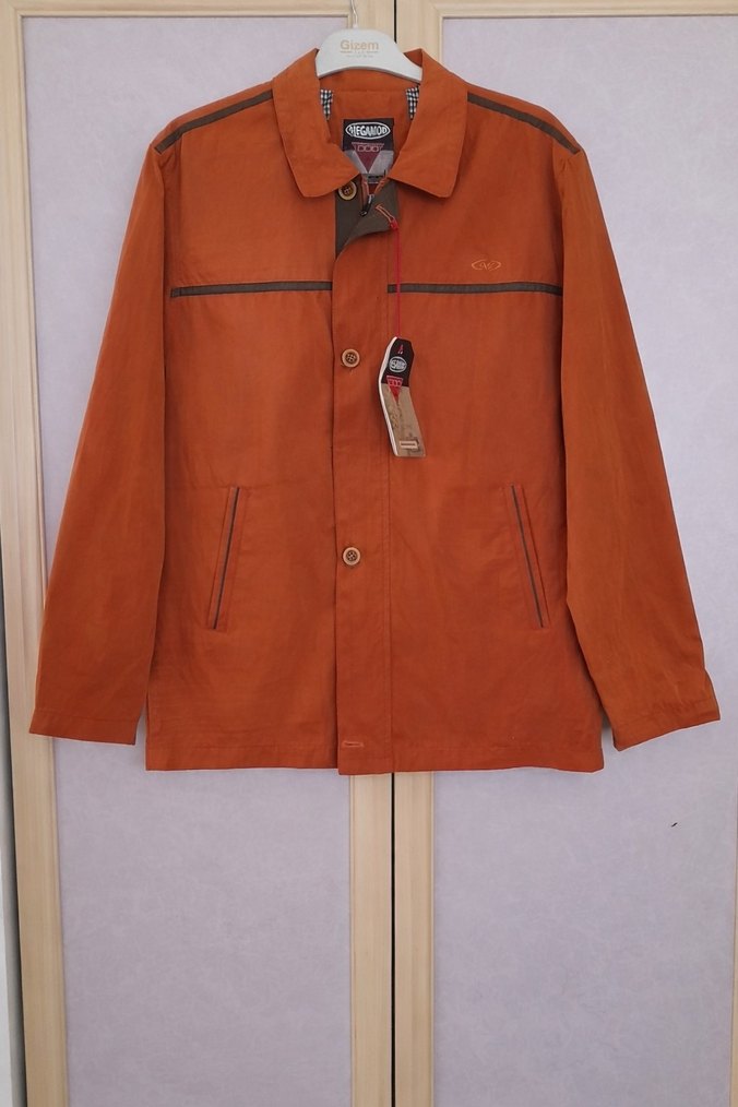 Düğmeli Kahverengi Erkek Mont - Görsel 3