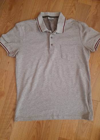 Gri Kısa Kollu Polo Tişört - Görsel 3