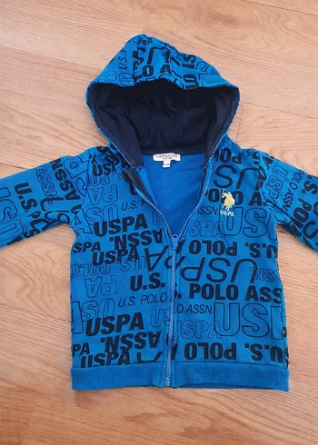 Erkek Çocuk Mavi Kapüşonlu Fermuarlı Sweatshirt - Görsel 2