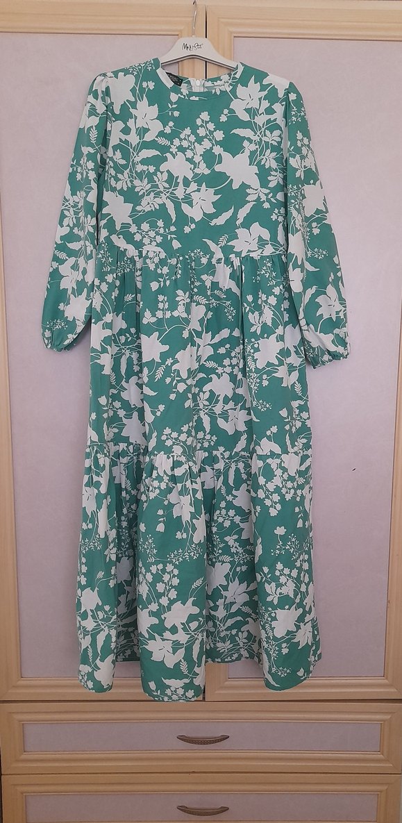 Uzun Çiçekli Bohem Elbise - Görsel 5