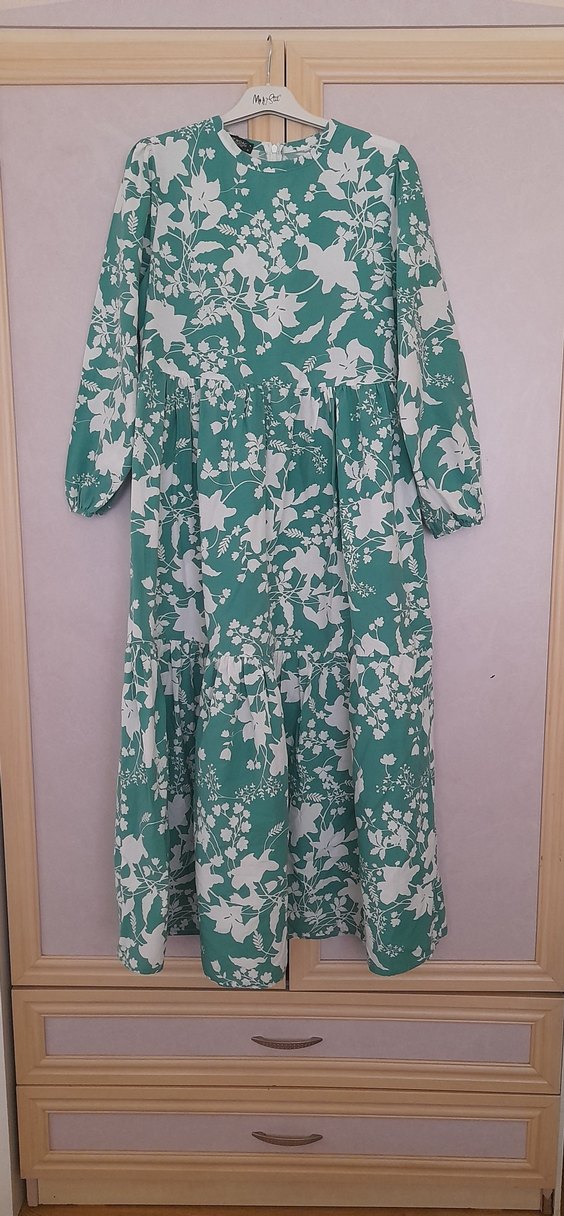 Uzun Çiçekli Bohem Elbise - Görsel 4