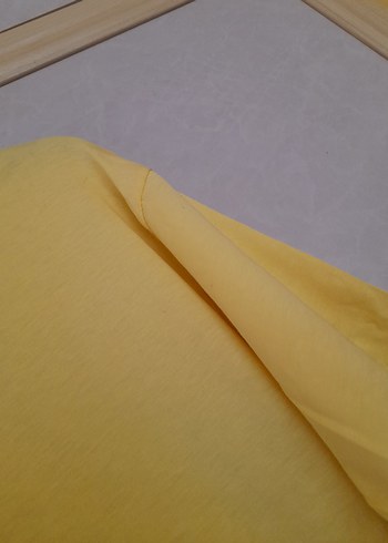 Sarı Kadın Kısa Kollu Basic Tişört - Görsel 2