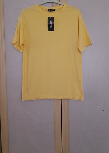 Sarı Kadın Kısa Kollu Basic Tişört - Görsel 4