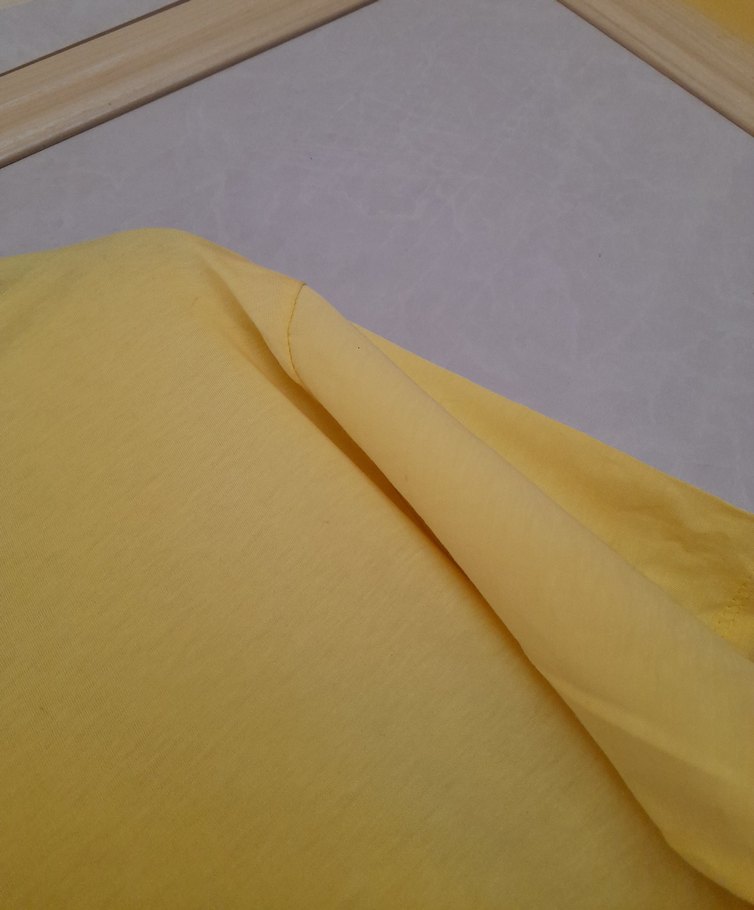 Sarı Kadın Kısa Kollu Basic Tişört - Görsel 2