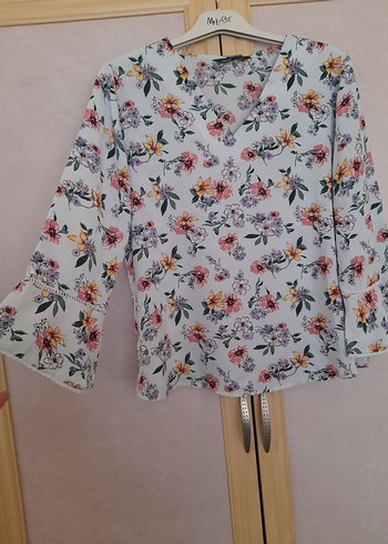 Çiçek Desenli Uzun Kollu Bohem Bluz - Görsel 2