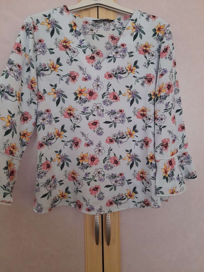 Çiçek Desenli Uzun Kollu Bohem Bluz - Görsel 3