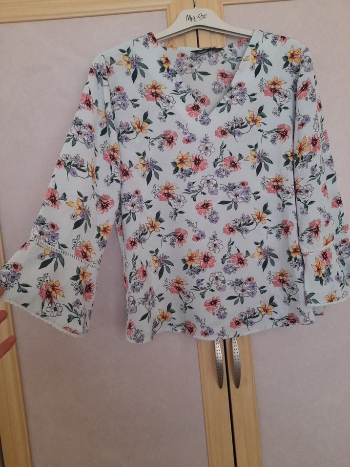 Çiçek Desenli Uzun Kollu Bohem Bluz - Görsel 2