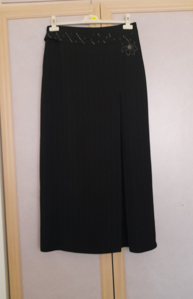 Siyah Uzun Kadın Etek, Kemerli, Gotik Tarz - Görsel 4