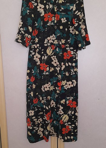 Çiçek Desenli Uzun Bohem Elbise - Görsel 3