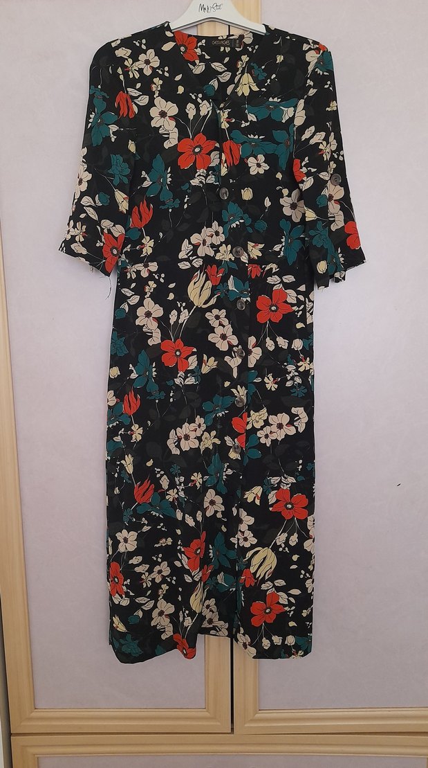 Çiçek Desenli Uzun Bohem Elbise - Görsel 3