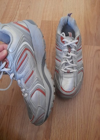 39 Beden Kadın Beyaz Gri Bağcıklı Spor Ayakkabı