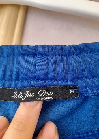 Leke Mavi Parlak Yan Şeritli Eşofman Altı