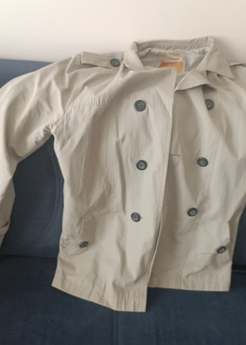 l/xl Beden gri Renk Düğmeli Bej erkek Trençkot