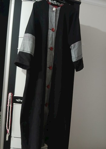 Düğmeli Siyah Uzun kışlık kadın pardesü - Görsel 4