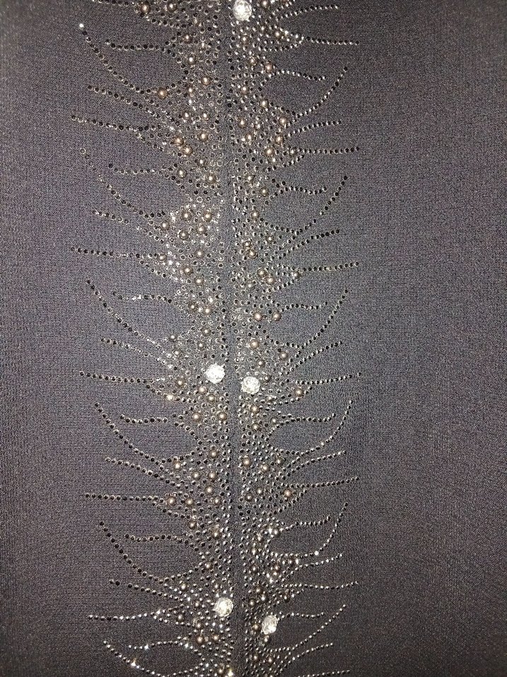 savarovski taşlı Siyah Kadın Uzun tunik - Görsel 3