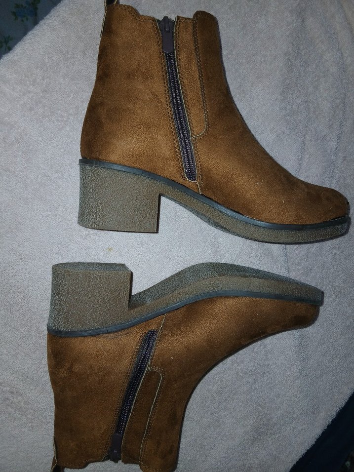 Kahverengi Süet Kadın Dolgu Topuklu Bot - Görsel 5